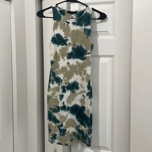 Forever 21 green tie-dye green mini dress